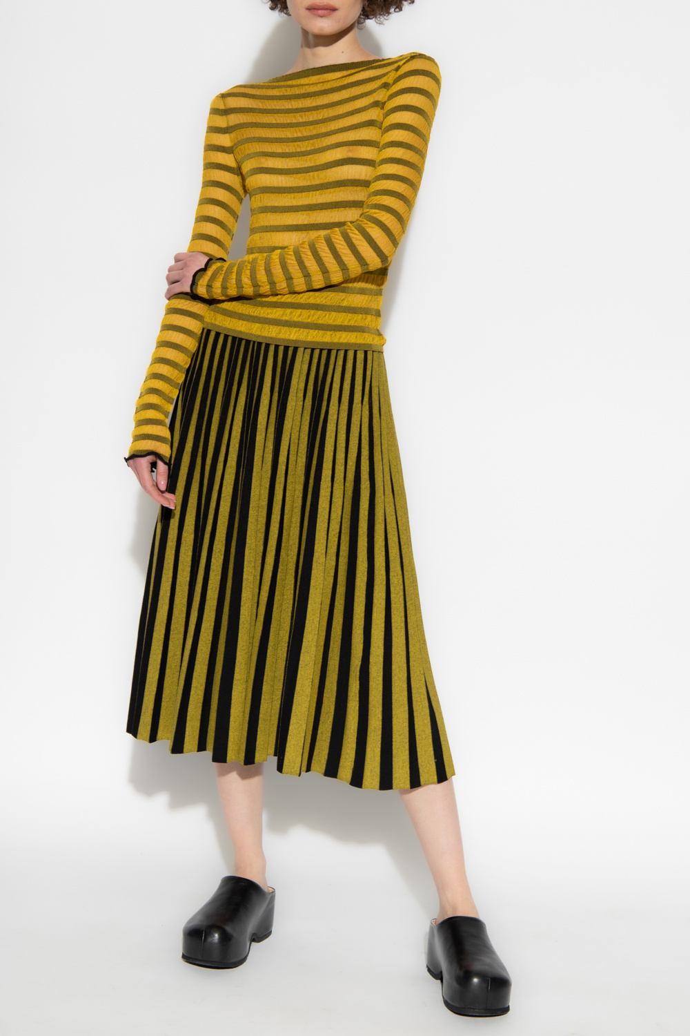 Proenza Schouler White Label V neck ribbed knit top Yellow